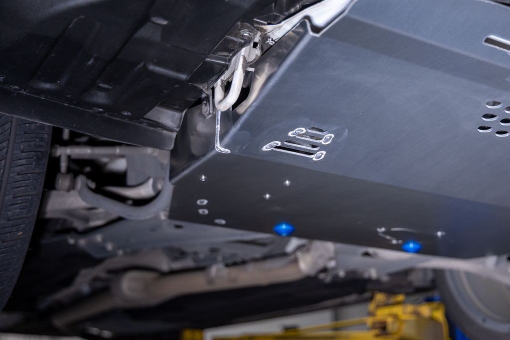 RalliTEK Front Skid Plate for 2022-2026 Subaru WRX Close Up of Fender Liner Attachment