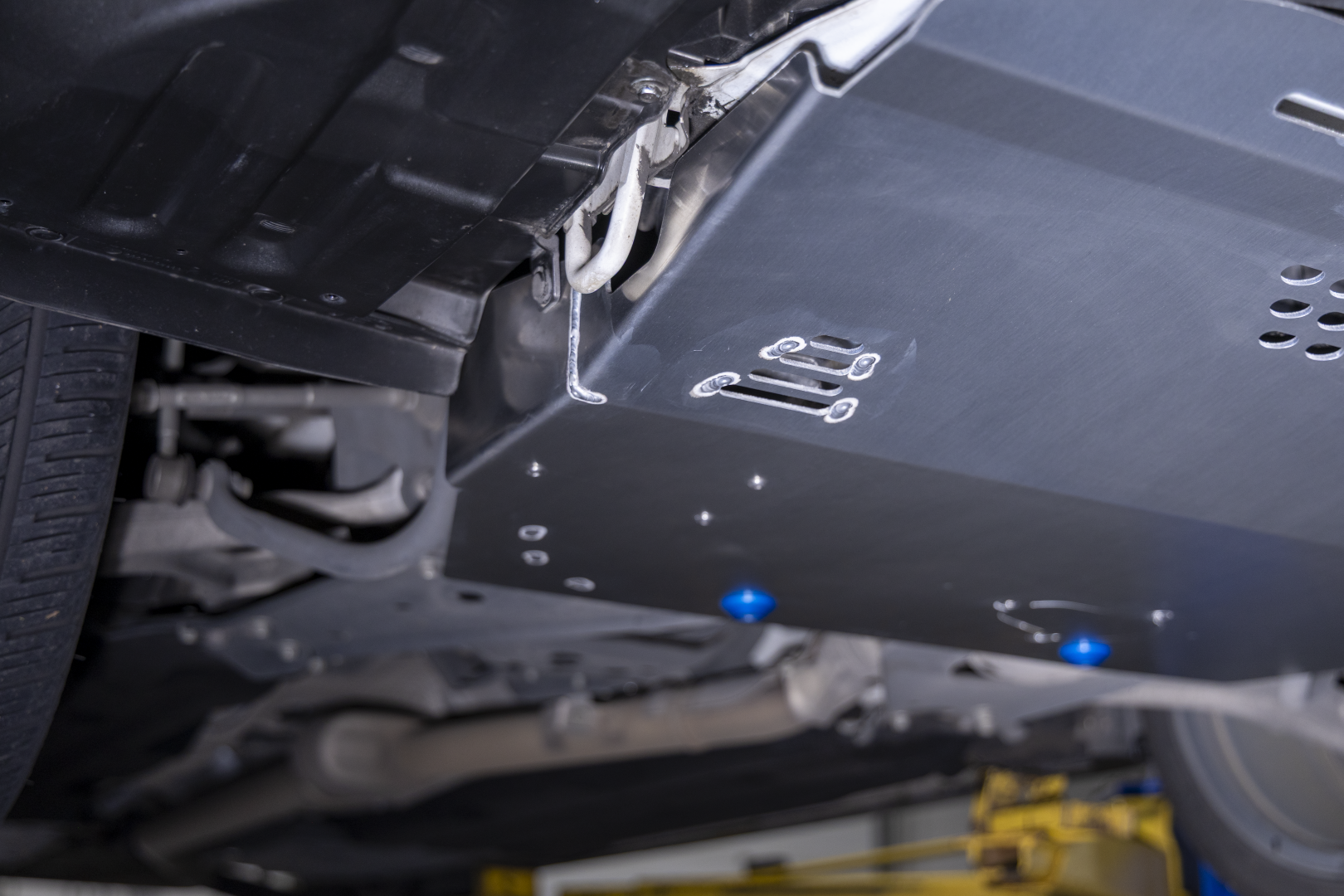 RalliTEK Front Skid Plate for 2022-2026 Subaru WRX Close Up of Fender Liner Attachment