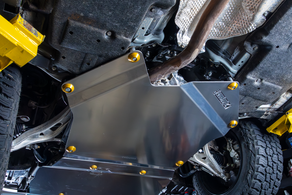 2026 Forester Wilderness with RalliTEK Transmission Skid Plate installed