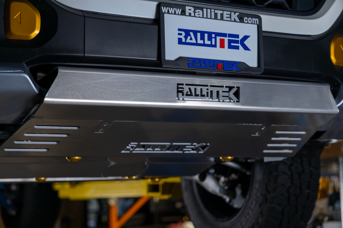 2026 Forester Wilderness with RalliTEK Front Skid Plate installed with Front Bumper Protector
