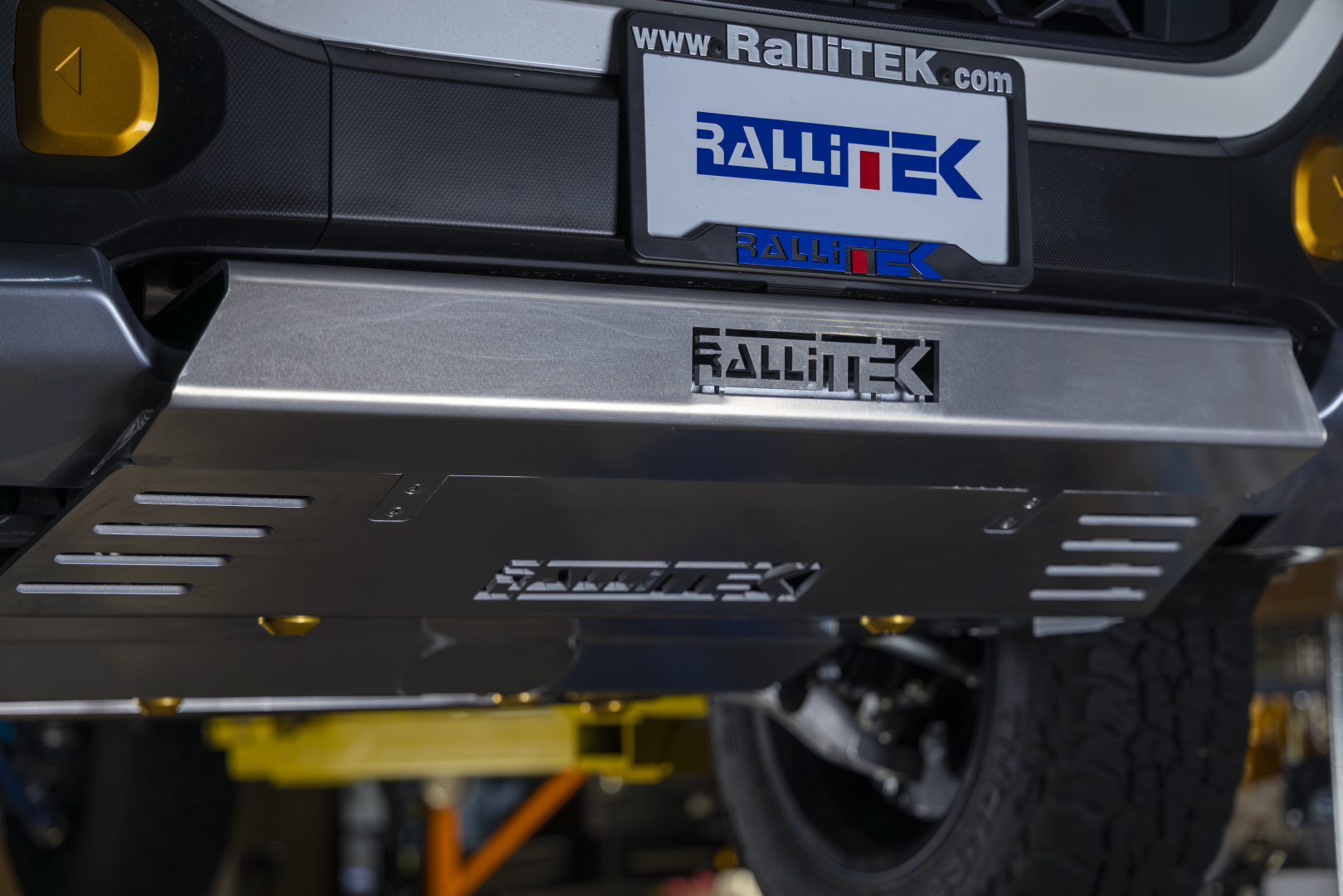 2026 Forester Wilderness with RalliTEK Front Skid Plate installed with Front Bumper Protector