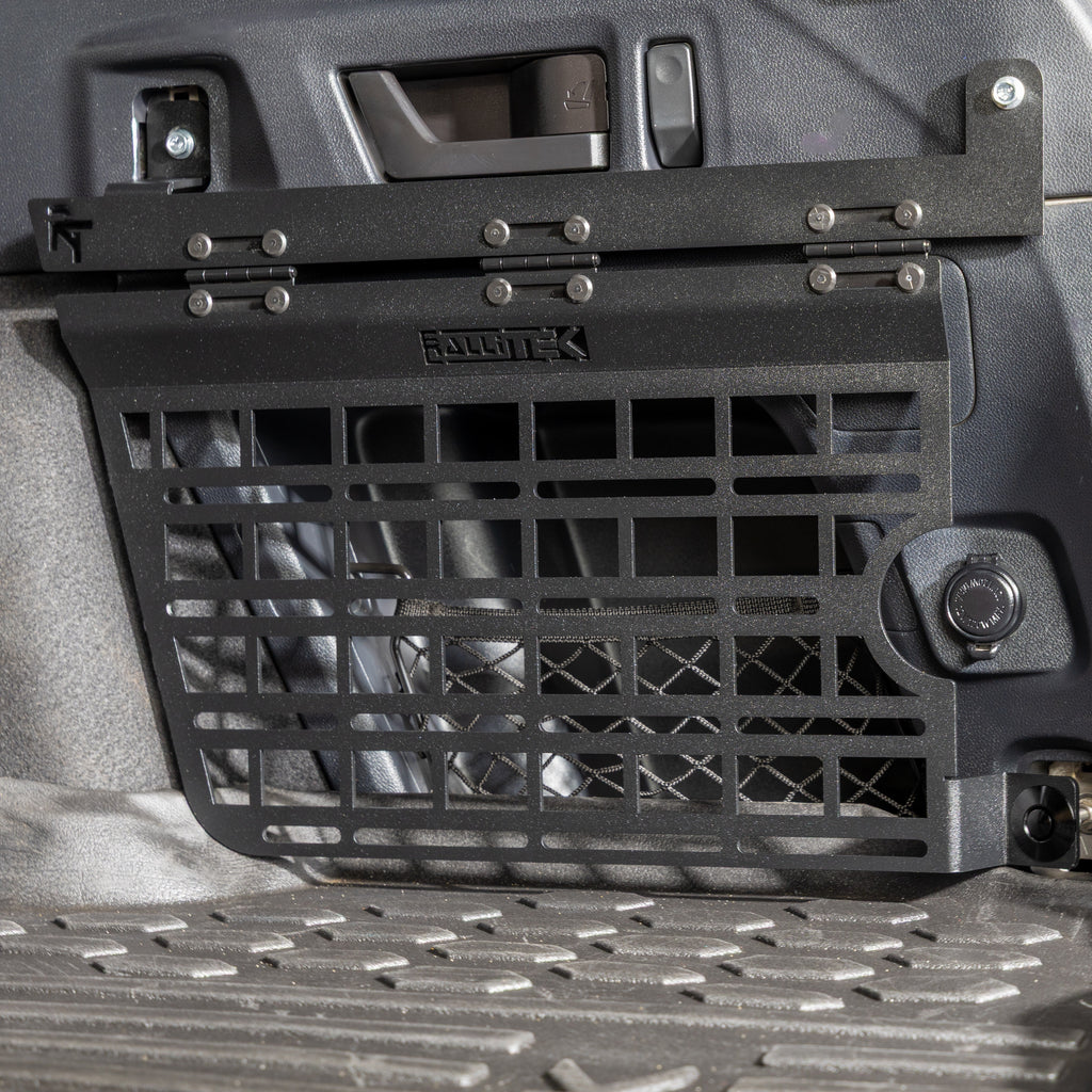 subaru outback molle panel installed in rear cargo storage area