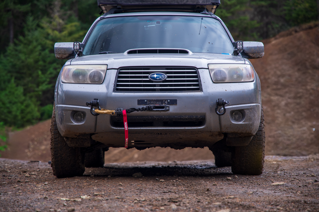 RalliTEK Hidden Winch Mount Bumper installed onto a SG 2007 Subaru Forester XT