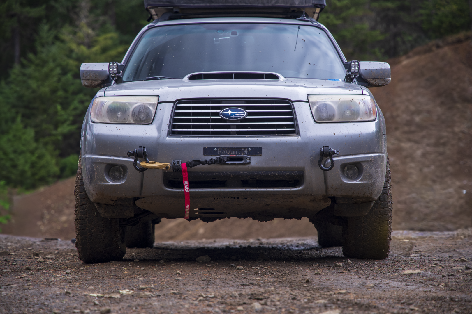 RalliTEK Hidden Winch Mount Bumper installed onto a SG 2007 Subaru Forester XT