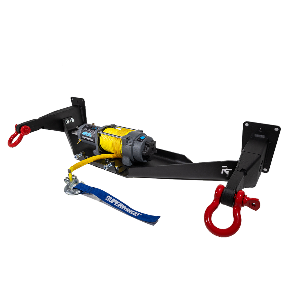 A black hidden winch mount recovery bumper system designed for Subaru models.